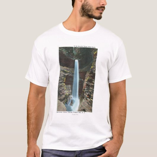 Uitzicht van de spectaculaire Cavern Cascade T-shirt (Voorkant)