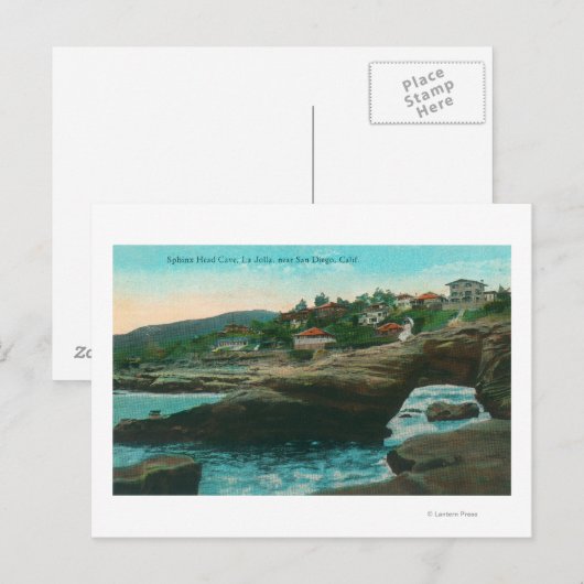 Uitzicht van de Sphinx Head CaveLa Jolla, CA Briefkaart (Voorkant / Achterkant)