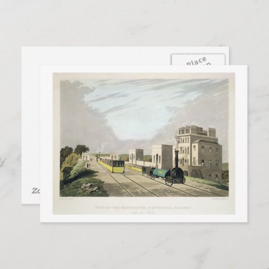 Uitzicht van de spoorweg Manchester en Liverpool, Briefkaart (Voorkant / Achterkant)