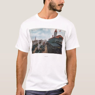Uitzicht van de spoorweg van het station van de Un T-shirt
