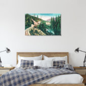 Uitzicht van de spoorweg van het zuidelijke deel v canvas afdruk (Insitu (Slaapkamer))