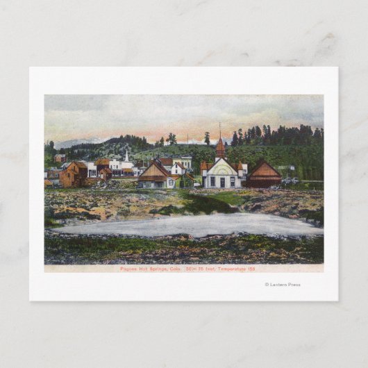 Uitzicht van de Springs en de stad Briefkaart (Voorkant)