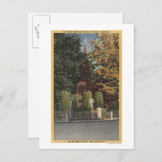 Uitzicht van de St. James Episcopale Kerk Briefkaart (Voorkant / Achterkant)