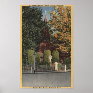 Uitzicht van de St. James Episcopale Kerk Poster