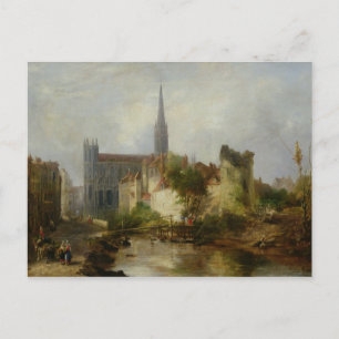 Uitzicht van de St. Peter, Caen, 1841 Briefkaart