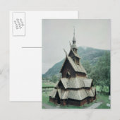 Uitzicht van de staafkerk van Borgund, ca.1150 Briefkaart (Voorkant / Achterkant)