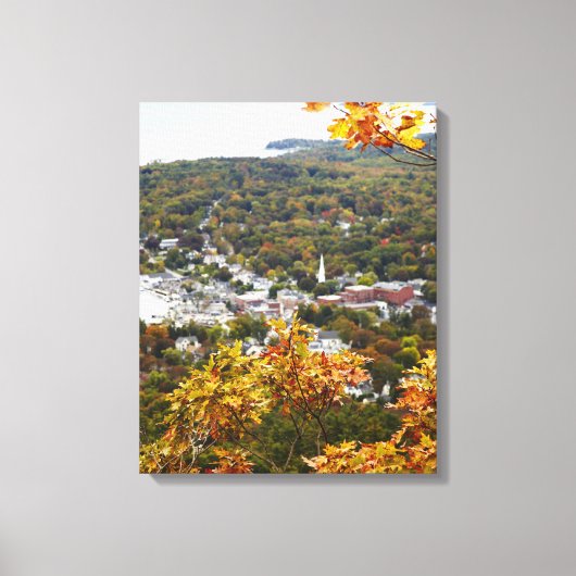 Uitzicht van de staat Camden Hills door Herfst Tre Canvas Afdruk (Voorkant)