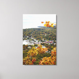 Uitzicht van de staat Camden Hills door Herfst Tre Canvas Afdruk