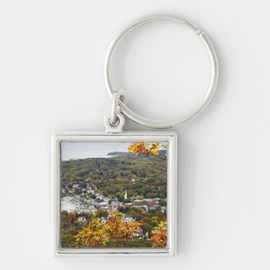 Uitzicht van de staat Camden Hills door Herfst Tre Sleutelhanger (Voorkant)