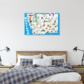 Uitzicht van de staat met Cartoons, Schilderachtig Canvas Afdruk (Insitu (Slaapkamer))