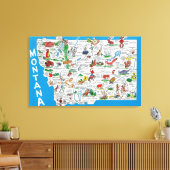 Uitzicht van de staat met Cartoons, Schilderachtig Canvas Afdruk (Insitu (Woonkamer))