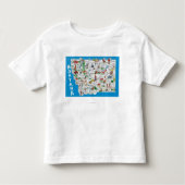 Uitzicht van de staat met Cartoons, Schilderachtig Kinder Shirts (Voorkant)