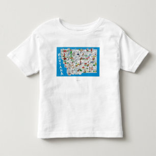 Uitzicht van de staat met Cartoons, Schilderachtig Kinder Shirts