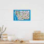 Uitzicht van de staat met Cartoons, Schilderachtig Poster (Keuken)