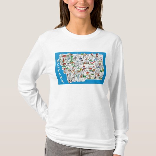 Uitzicht van de staat met Cartoons, Schilderachtig T-shirt (Voorkant)