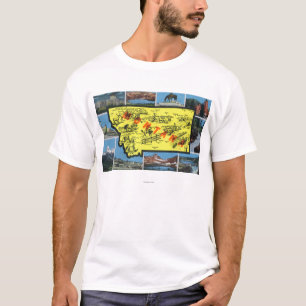 Uitzicht van de staat met steden, Schilderachtig U T-shirt