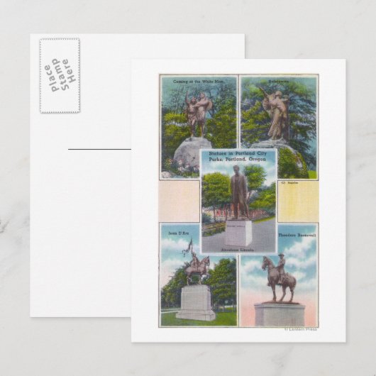 Uitzicht van de Staatsposten in de parken van Port Briefkaart (Voorkant / Achterkant)