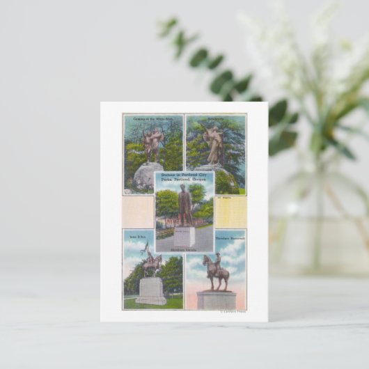 Uitzicht van de Staatsposten in de parken van Port Briefkaart (Staand voorkant)