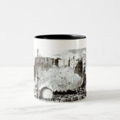 Uitzicht van de stad Aleppo, Syrië Tweekleurige Koffiemok (Center)