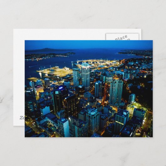Uitzicht van de stad Auckland uit de Sky-toren - B Briefkaart (Voorkant / Achterkant)