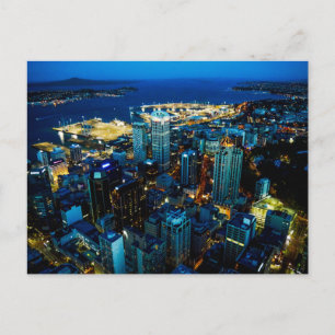 Uitzicht van de stad Auckland uit de Sky-toren - B Briefkaart