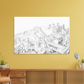 Uitzicht van de stad Avignon en de omgeving daarva Canvas Afdruk (Insitu (Woonkamer))