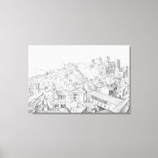 Uitzicht van de stad Avignon en de omgeving daarva Canvas Afdruk (Voorkant)