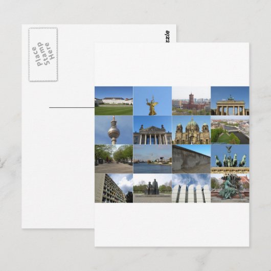 Uitzicht van de stad Berlijn in Duitsland Briefkaart (Voorkant / Achterkant)