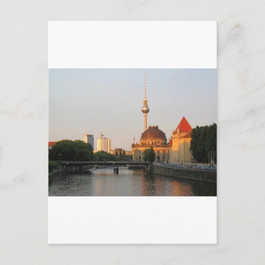Uitzicht van de stad Berlijn op de Spree Briefkaart (Voorkant)