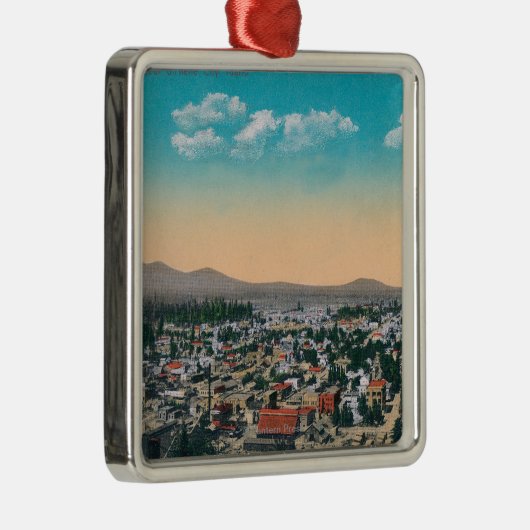 Uitzicht van de stad Coeur d'Alene, ID Metalen Ornament (Rechts)
