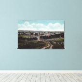 Uitzicht van de stad Dallas vanuit de lucht, OF Canvas Afdruk (Insitu (Houten vloer))