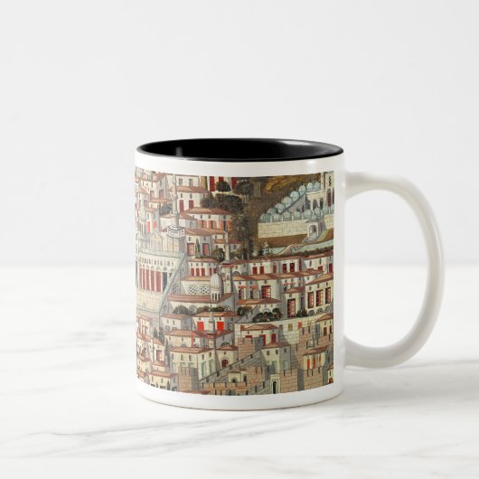 Uitzicht van de stad Damascus Tweekleurige Koffiemok (Rechts)