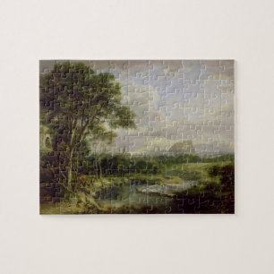 Uitzicht van de stad Edinburgh, c.1822 (olie op he Legpuzzel