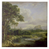 Uitzicht van de stad Edinburgh, c.1822 (olie op he Tegeltje (Voorkant)