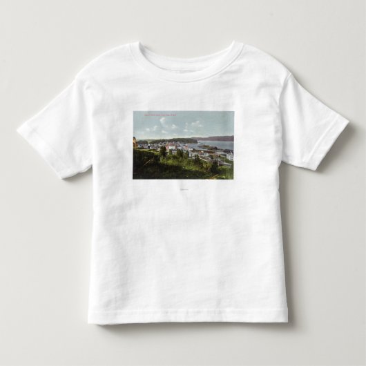 Uitzicht van de stad en de baai van Coos Kinder Shirts (Voorkant)