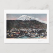 Uitzicht van de stad en de berg DeweySkagway, AK Briefkaart (Voorkant)