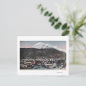 Uitzicht van de stad en de berg DeweySkagway, AK Briefkaart (Staand voorkant)