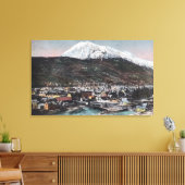 Uitzicht van de stad en de berg DeweySkagway, AK Canvas Afdruk (Insitu (Woonkamer))