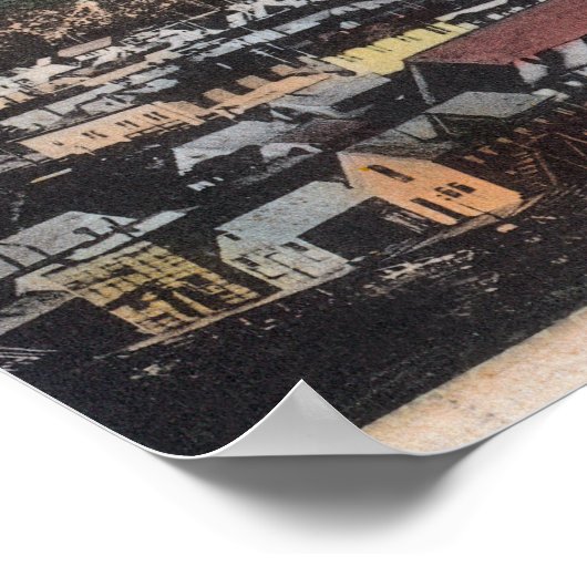 Uitzicht van de stad en de berg DeweySkagway, AK Poster (Hoek)