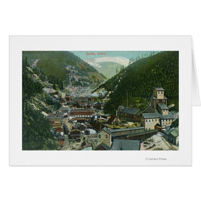 Uitzicht van de stad en de bergenBurke, ID (Voorkant Horizontaal)