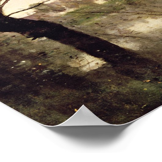 Uitzicht van de stad en de kathedraal van Mantes Poster (Hoek)