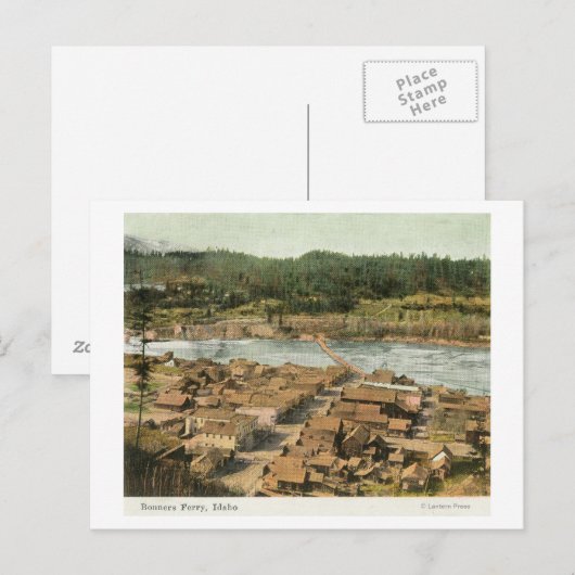 Uitzicht van de stad en de rivier de Aerial Briefkaart (Voorkant / Achterkant)