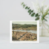 Uitzicht van de stad en de rivier de Aerial Briefkaart (Staand voorkant)