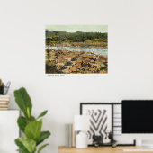 Uitzicht van de stad en de rivier de Aerial Poster (Thuiskantoor)