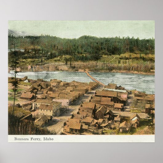 Uitzicht van de stad en de rivier de Aerial Poster (Voorkant)