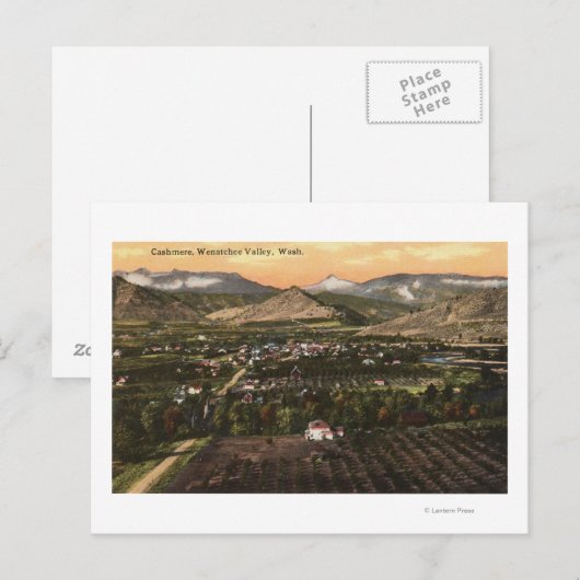 Uitzicht van de stad en de vallei briefkaart (Voorkant / Achterkant)