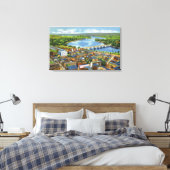 Uitzicht van de stad en het Connecticut Canvas Afdruk (Insitu (Slaapkamer))