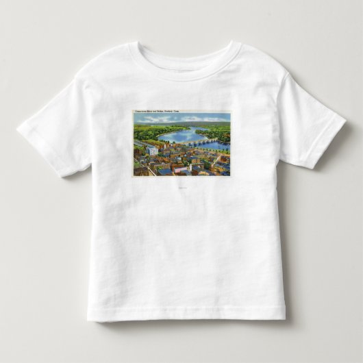 Uitzicht van de stad en het Connecticut Kinder Shirts (Voorkant)