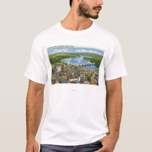 Uitzicht van de stad en het Connecticut T-shirt