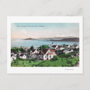 Uitzicht van de stad en het meer van Ewauna Briefkaart